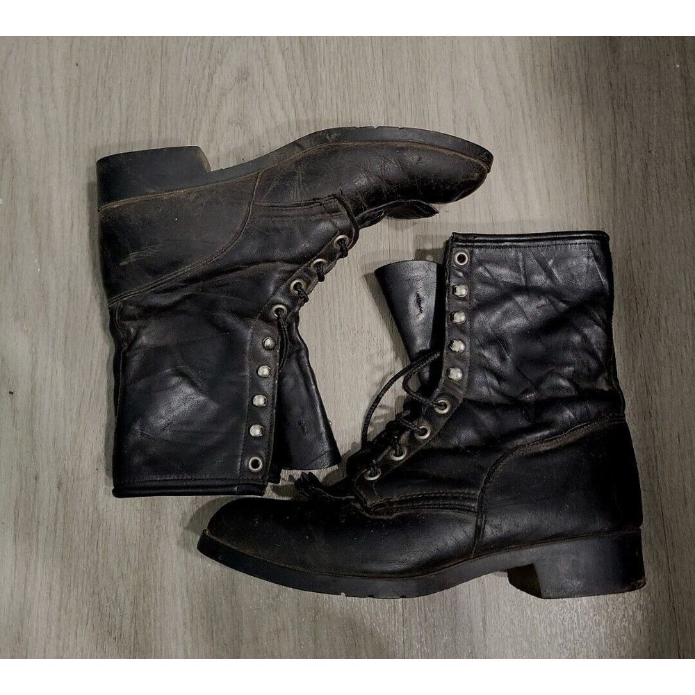 Vintage Laredo Men's 7.5D Fringe Black Leather Made In‎ USA